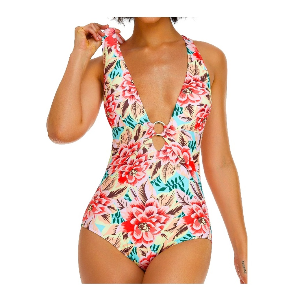 Deep V one piece suit
